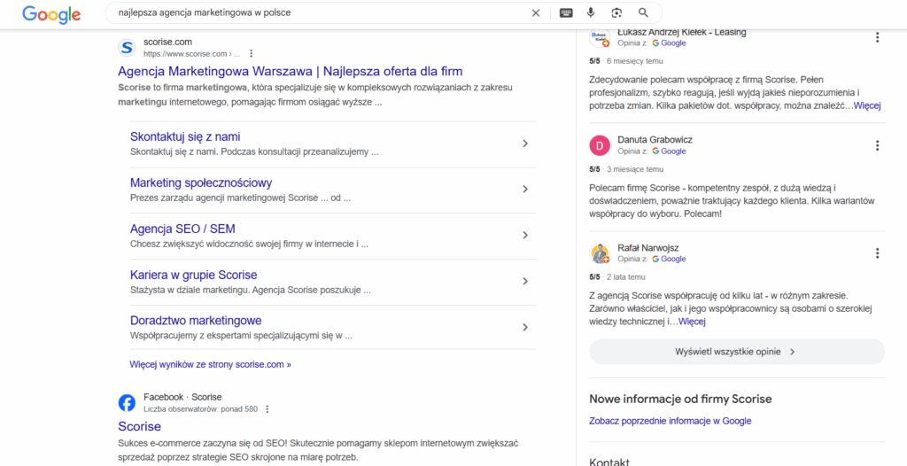 pozycjonowanie wizytówki Google Moja Firma