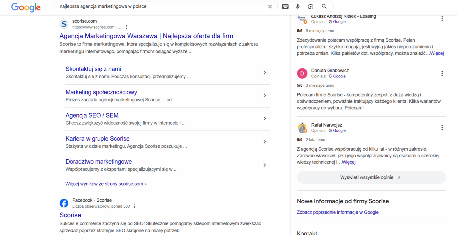pozycjonowanie wizytówki Google Moja Firma