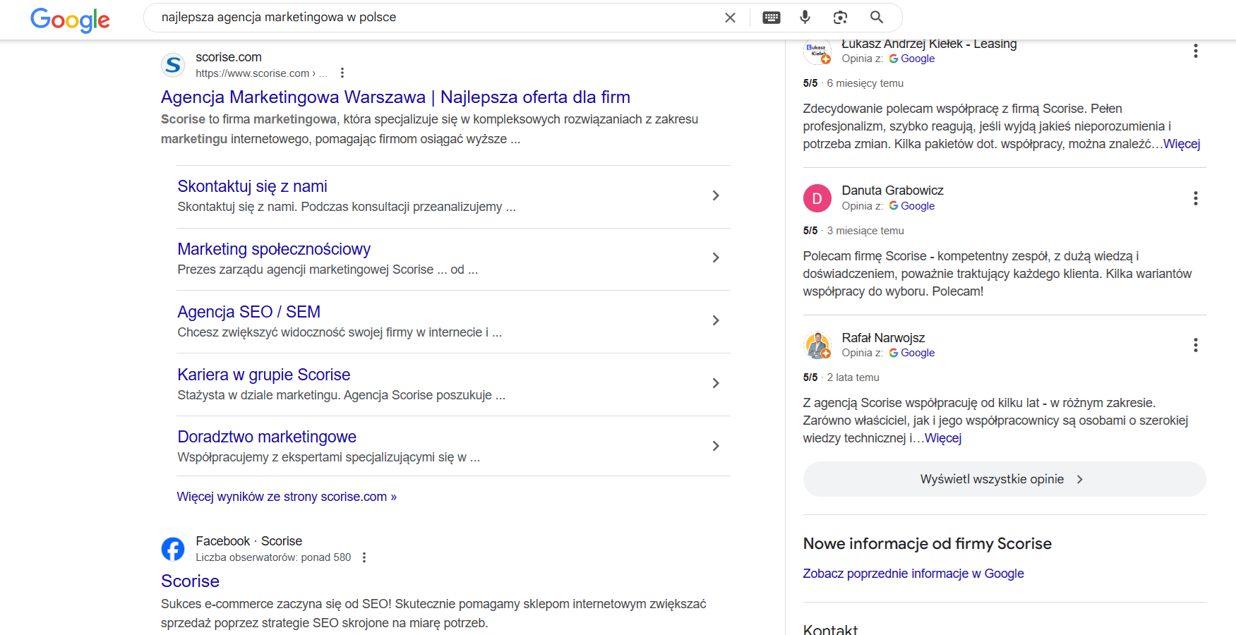 pozycjonowanie wizytówki Google Moja Firma
